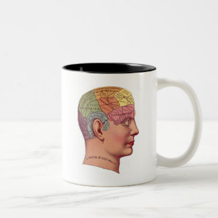 Caneca De Café Em Dois Tons antíca cabeça do mapa da mente