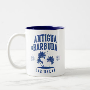 Caneca De Café Em Dois Tons Antigua e Barbuda Palmeira do Caribe
