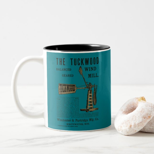 Caneca De Café Em Dois Tons Antiguidade Do Vento Do Tuckwood Whitewater Wis 18 (Com Donut)