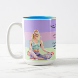 CANECA DE CAFÉ EM DOIS TONS ANTISTRESS RELAX CALM GIRL YOGA CHAKRA
