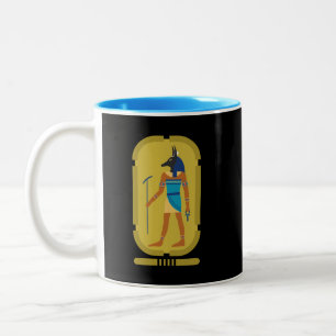 Caneca De Café Em Dois Tons Anubis Egípcio Deus Da Mumificação Do Café Mug