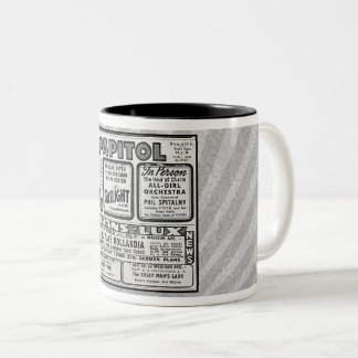 CANECA DE CAFÉ EM DOIS TONS ANÚNCIO DE LISTAGEM DE FILMES DA DÉCADA DE 1940