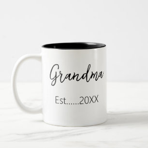Caneca De Café Em Dois Tons Anúncio que vovó estabeleceu personalizar