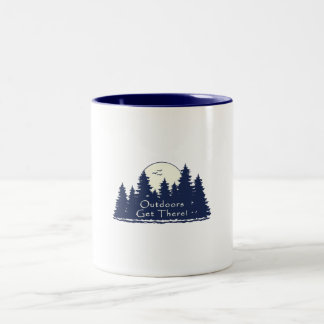 Caneca De Café Em Dois Tons Ao Ar Livre Chegue Azul