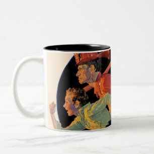 Caneca De Café Em Dois Tons Ao salvamento