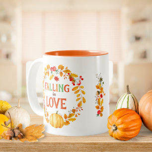 Caneca De Café Em Dois Tons Apaixonada Fora da Terra do Amor O Outono Deixa Pu