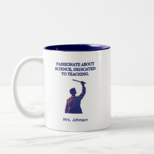 Caneca De Café Em Dois Tons Apaixonado Por Ciência Dedicado Ao Ensino