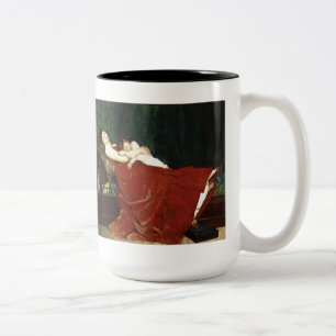 Caneca De Café Em Dois Tons Apanhando o Retrô Mãe e Filho