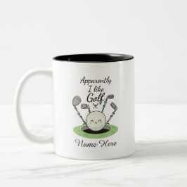 Caneca De Café Em Dois Tons Aparentemente Eu Gosto de Golfe nome personalizado