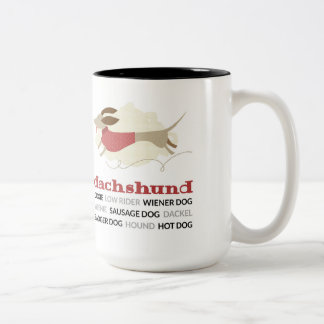 Caneca De Café Em Dois Tons Apelidos do Dachshund