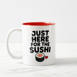 Caneca De Café Em Dois Tons Apenas Aqui Pelo Sushi Presente Fofo de Comida Jap
