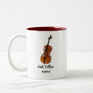 Caneca De Café Em Dois Tons Apenas Cellin Cellist Performance Music Cello pers
