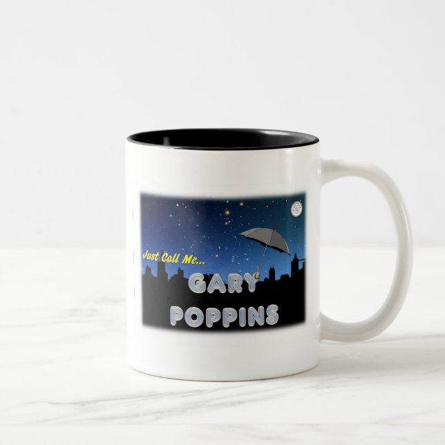 Caneca De Café Em Dois Tons Apenas chame-me Gary Poppins (Direita)