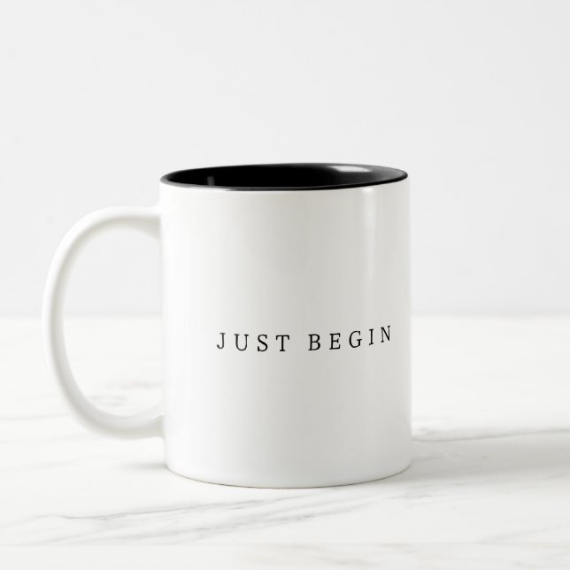 Caneca De Café Em Dois Tons Apenas comece o Design Inspiracional (Esquerda)