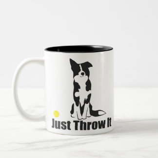 Caneca De Café Em Dois Tons Apenas jogue-o cão de | border collie