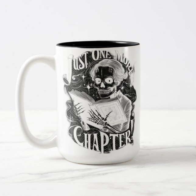 Caneca De Café Em Dois Tons Apenas Mais Um Capítulo Skeleton Reader Engraçado (Esquerda)