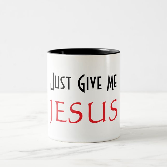 Caneca De Café Em Dois Tons Apenas Me Dê JESUS (Centro)