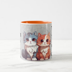 Caneca De Café Em Dois Tons apenas observar meus gatos pode me fazer feliz