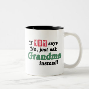 Caneca De Café Em Dois Tons Apenas pergunte a avó