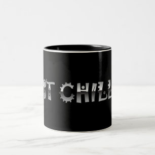 Caneca De Café Em Dois Tons Apenas tipo de prata legal do metal de Chillin