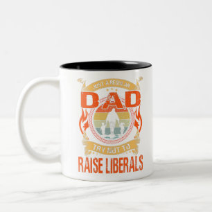 Caneca De Café Em Dois Tons Apenas Um Pai Regular Tentando Não Levantar Os Lib