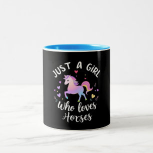 Caneca De Café Em Dois Tons Apenas Uma Garota Que Ama Cavalos