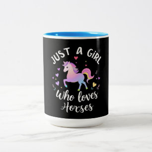Caneca De Café Em Dois Tons Apenas Uma Garota Que Ama Cavalos