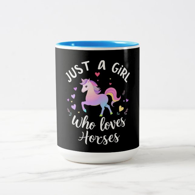 Caneca De Café Em Dois Tons Apenas Uma Garota Que Ama Cavalos (Centro)