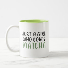 Caneca De Café Em Dois Tons Apenas uma garota que ama matcha