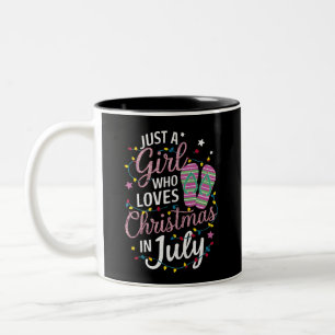 Caneca De Café Em Dois Tons Apenas Uma Garota Que Ama O Natal Em Julho De Verã