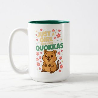 Caneca De Café Em Dois Tons Apenas uma Garota que Ama Quokkas Quokka Sorriden