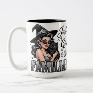Caneca De Café Em Dois Tons Apenas Uma Garota & Seu Familiar