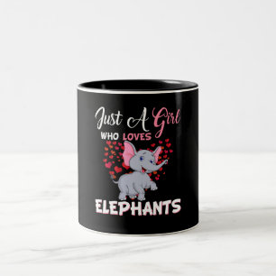 Caneca De Café Em Dois Tons Apenas Uma Menina Que Ama Os Presentes Dos Elefant
