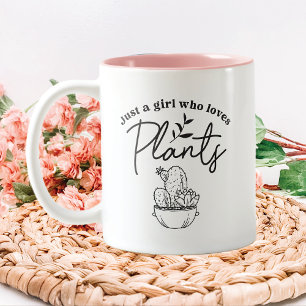 Caneca De Café Em Dois Tons Apenas Uma Menina Que Ama Plantas