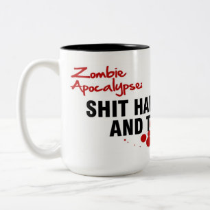 CANECA DE CAFÉ EM DOIS TONS APOCALIPSE DO ZOMBI