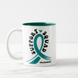 Caneca De Café Em Dois Tons Apoiar a Luta Contra o Teal do Câncer de ovário