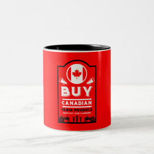 Caneca De Café Em Dois Tons Apoie os Agricultores Canadenses