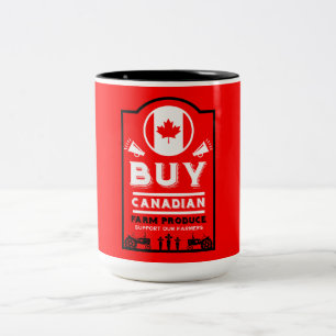 Caneca De Café Em Dois Tons Apoie os Agricultores Canadenses