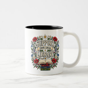 Caneca De Café Em Dois Tons Apoie sua biblioteca local