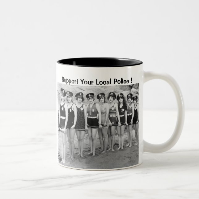 Caneca De Café Em Dois Tons Apoie sua polícia local! (Direita)