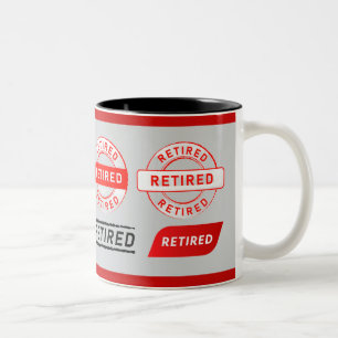 Caneca De Café Em Dois Tons Aposentação! Mug De Café De Dois Tons Com Presente