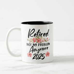 Caneca De Café Em Dois Tons Aposentado 2025 Humor de Aposentadoria Homens Mulh