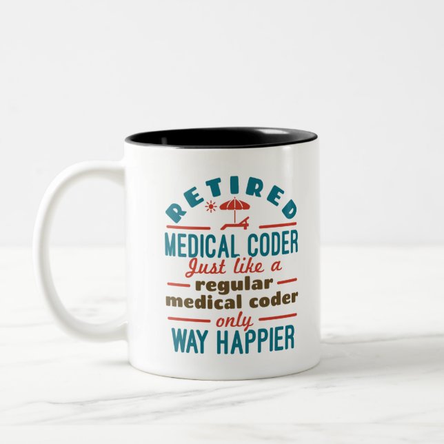 Caneca De Café Em Dois Tons Aposentado Aposentamento Engraçado do Coder Médico (Esquerda)
