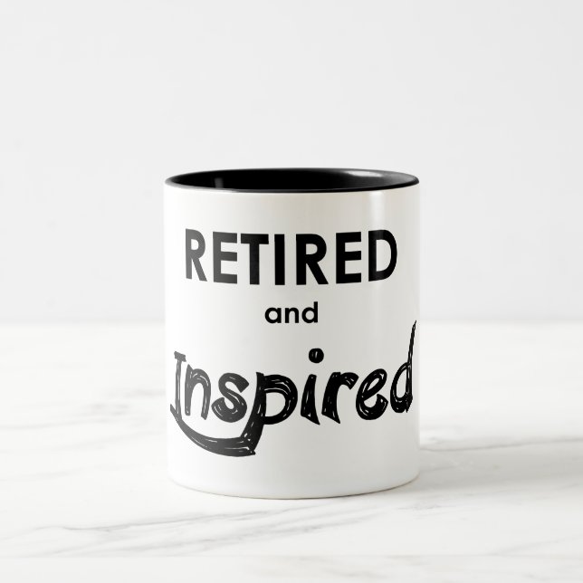 Caneca De Café Em Dois Tons Aposentado E Inspirado (Centro)