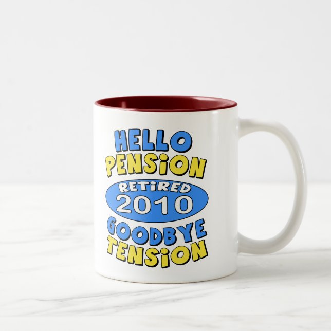 Caneca De Café Em Dois Tons Aposentadoria 2010 (Direita)