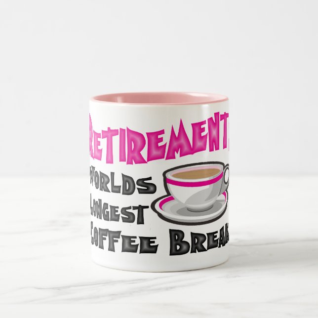 Caneca De Café Em Dois Tons Aposentadoria (rosa) (Centro)