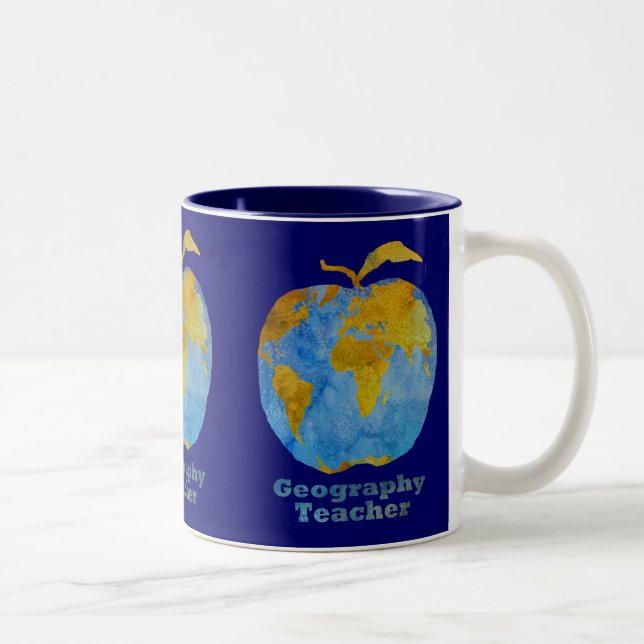 Caneca De Café Em Dois Tons Apple do professor da geografia (Direita)