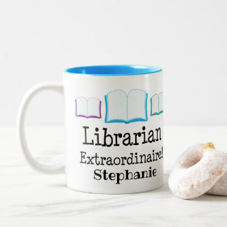 Caneca De Café Em Dois Tons Apreciação Bibliotecária Personalizada