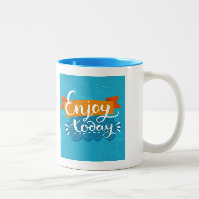 Caneca De Café Em Dois Tons Aprecie hoje (Direita)