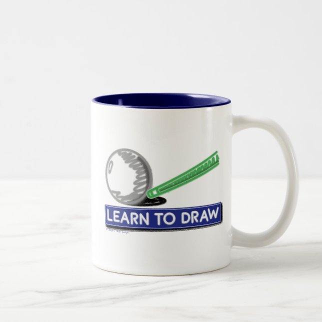 Caneca De Café Em Dois Tons Aprender ao Desenhar (Direita)